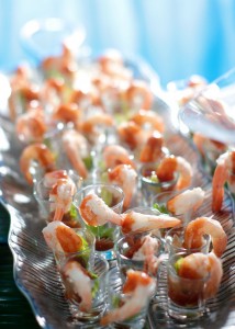 Seafood Station - Shrimp Cocktail Shooters with Round 'd Savannah Sauce